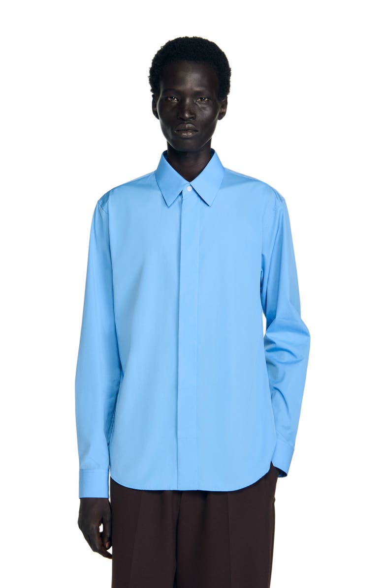 SANDRO Plain shirt, Alternate, color, Blue Office