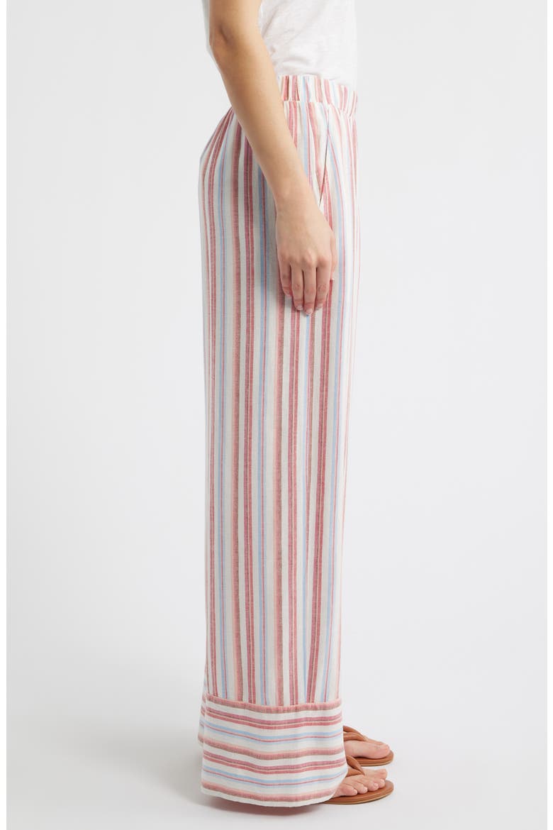 Stripe Linen Blend Wide Leg Pants, Alternate, color, TUSCAN SUNRISE STRIPE