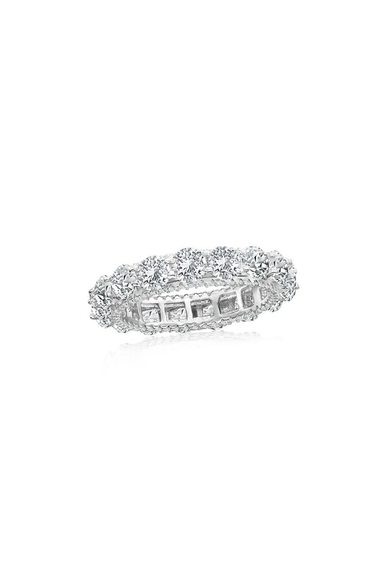 All Around Cubic Zirconia Eternity Ring, Alternate, color, SILVER