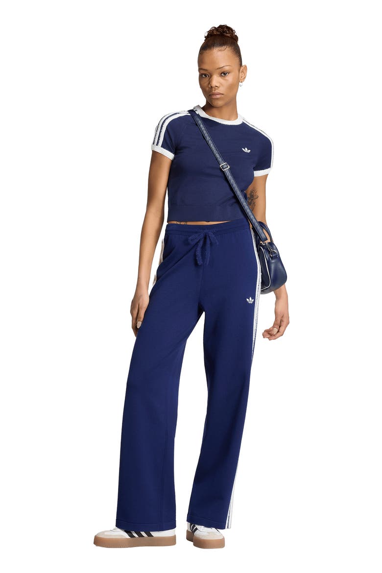 Knit Track Pants, Alternate, color, DARK BLUE/ WHITE