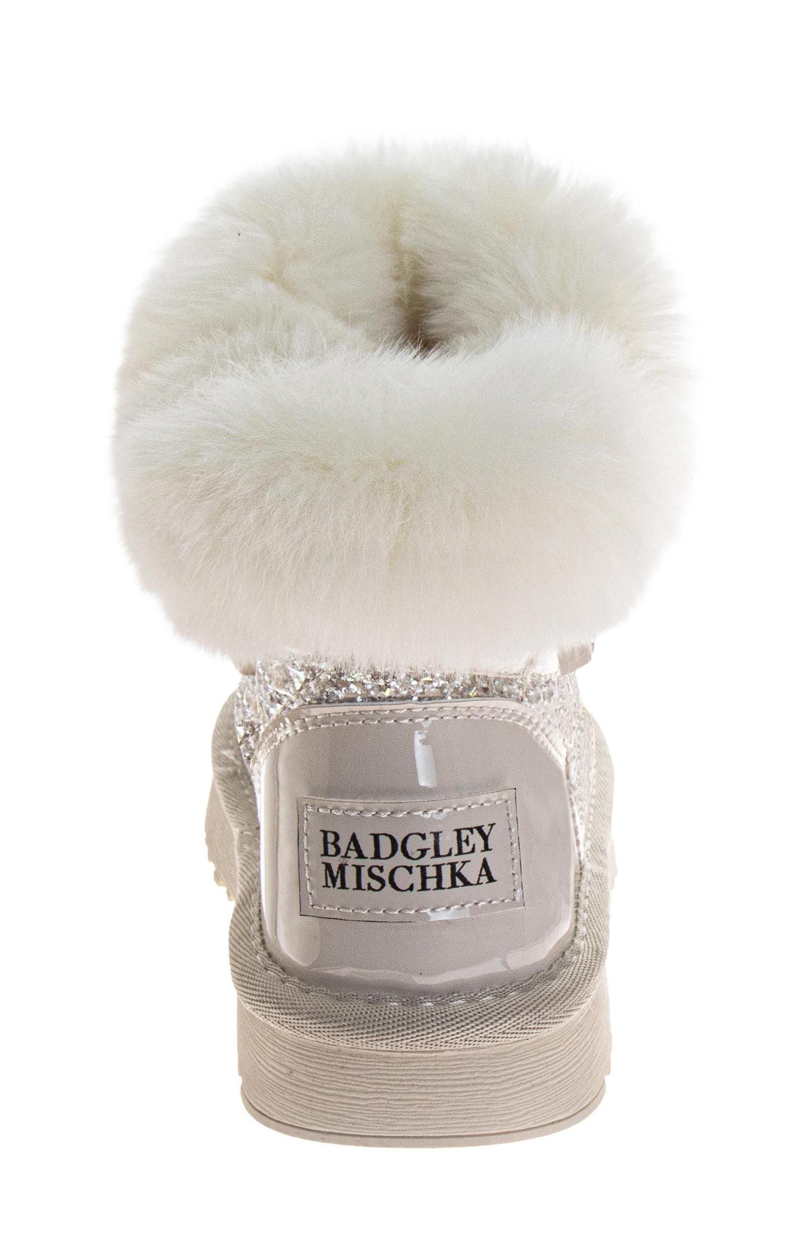 Kids' Cozy Glitter Faux Fur Bootie, Alternate, color, BEIGE