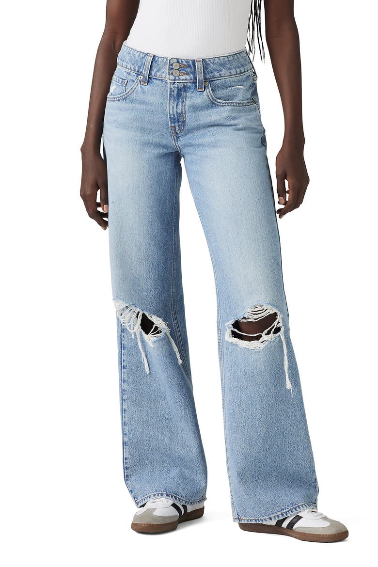 Ripped Superlow Wide Leg Jeans, Main, color, TABLE TALK W DX