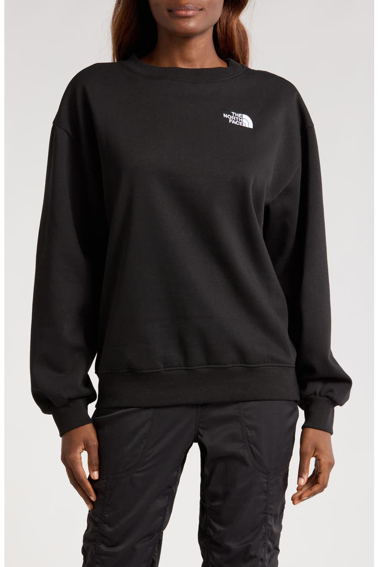 Evolution Oversize Crewneck Sweatshirt, Main, color, TNF BLACK