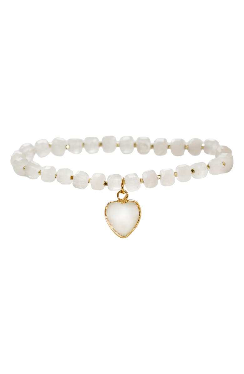 MARLYN SCHIFF Beaded Heart Pendant Bracelet, Main, color,