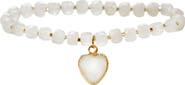 MARLYN SCHIFF Beaded Heart Pendant Bracelet