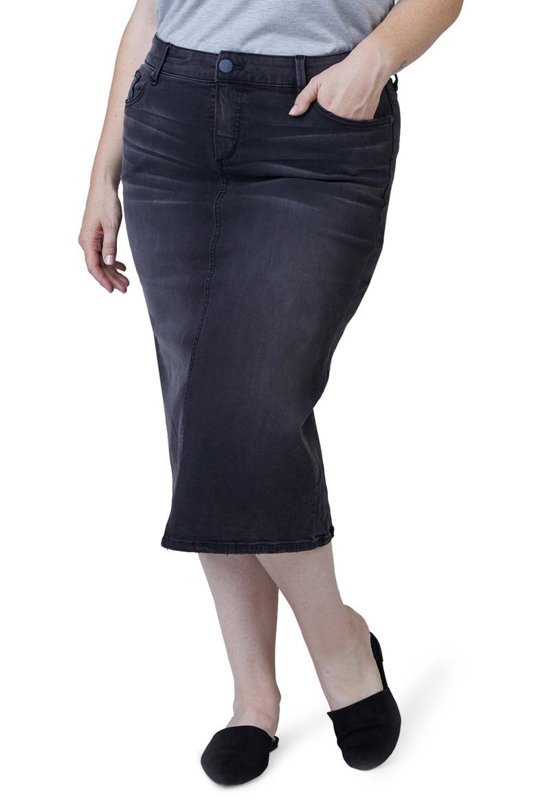 Denim Midi Skirt, Main, color, ADRIANNA