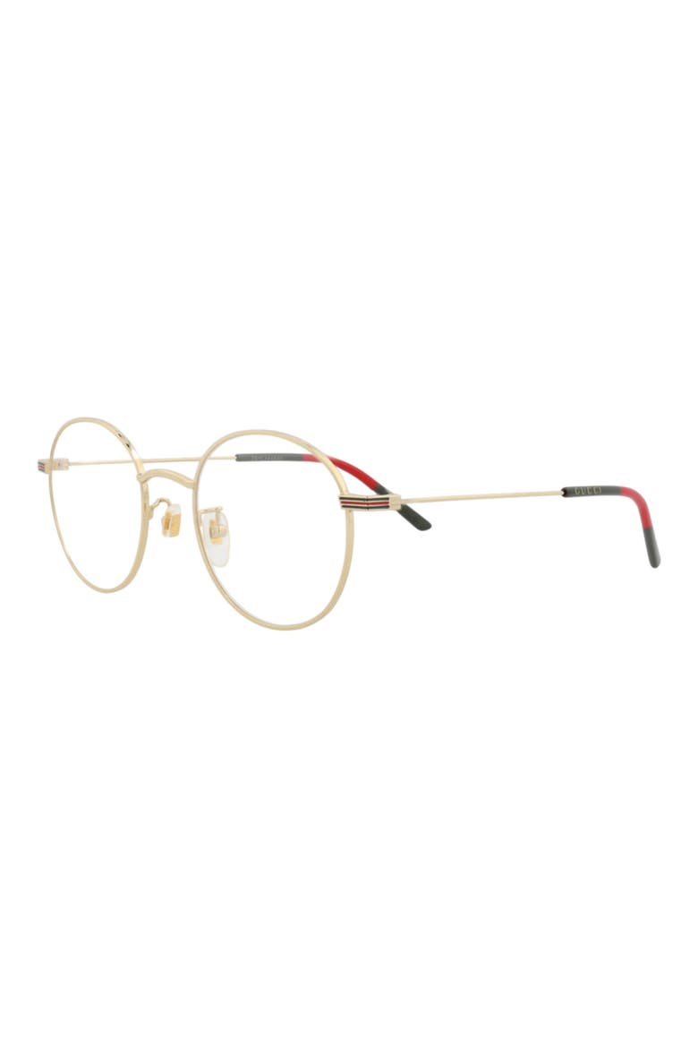 52mm Round Optical Glasses, Alternate, color, GOLD GOLD TRANSPARENT