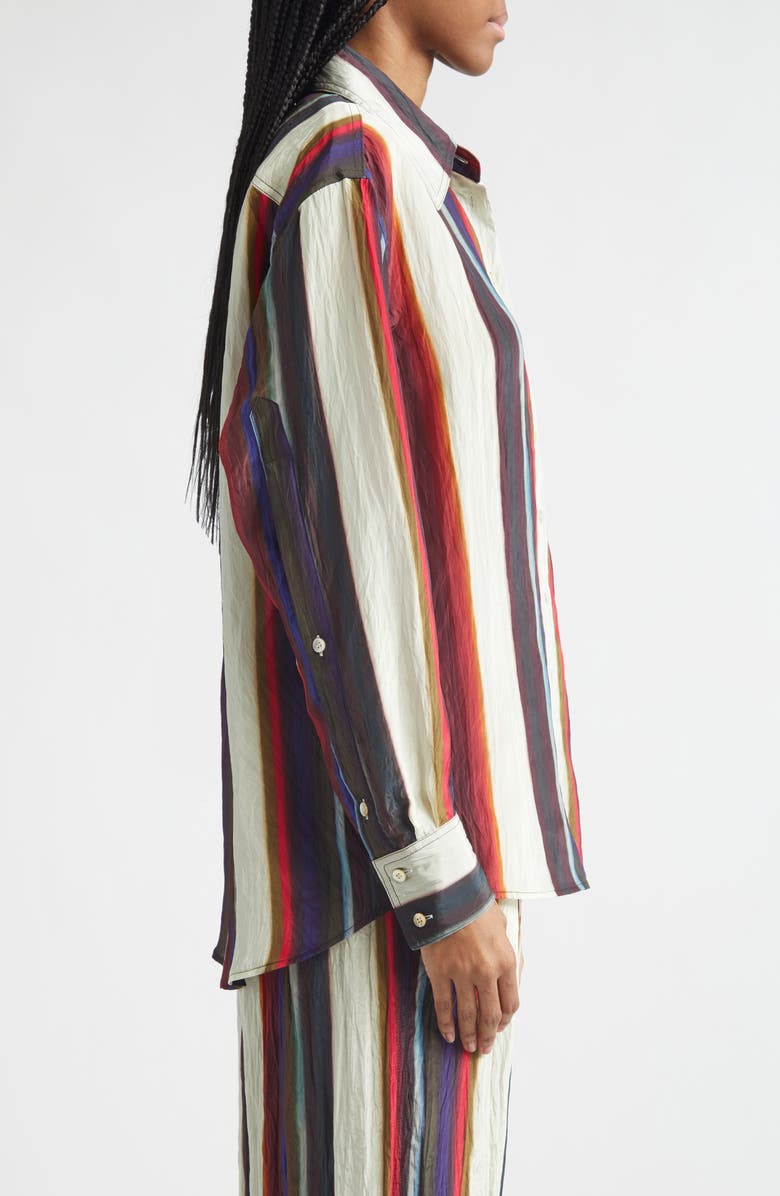 Christopher John Rogers Morris Stripe Button-Up Shirt, Alternate, color, Calla Lily Multi