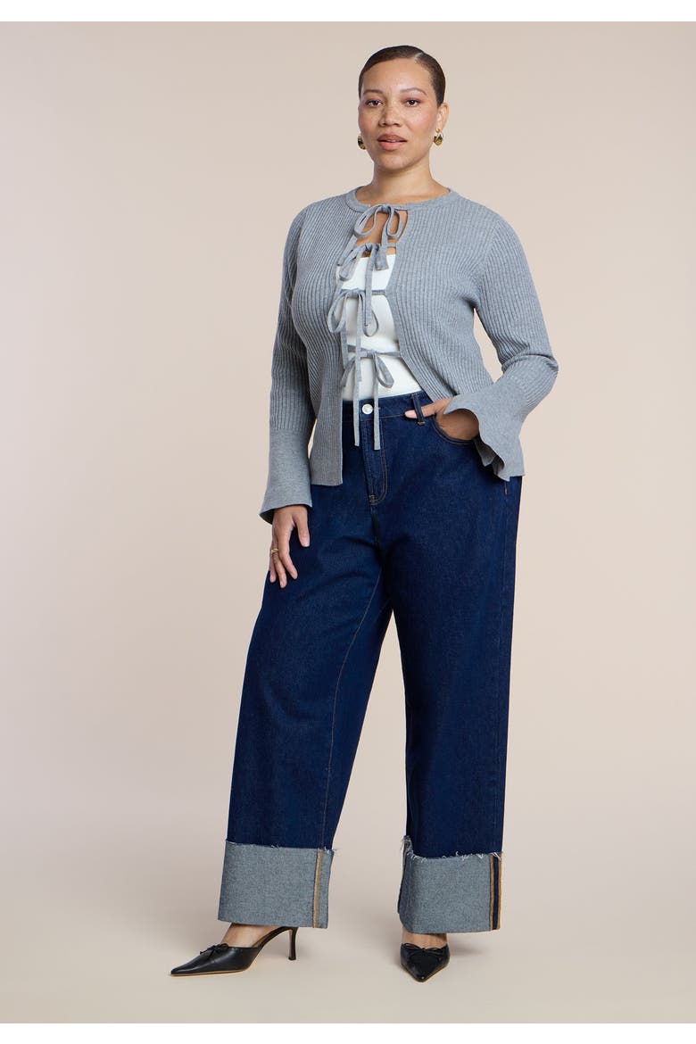 Tie Front Cardigan, Alternate, color, HEATHER GREY