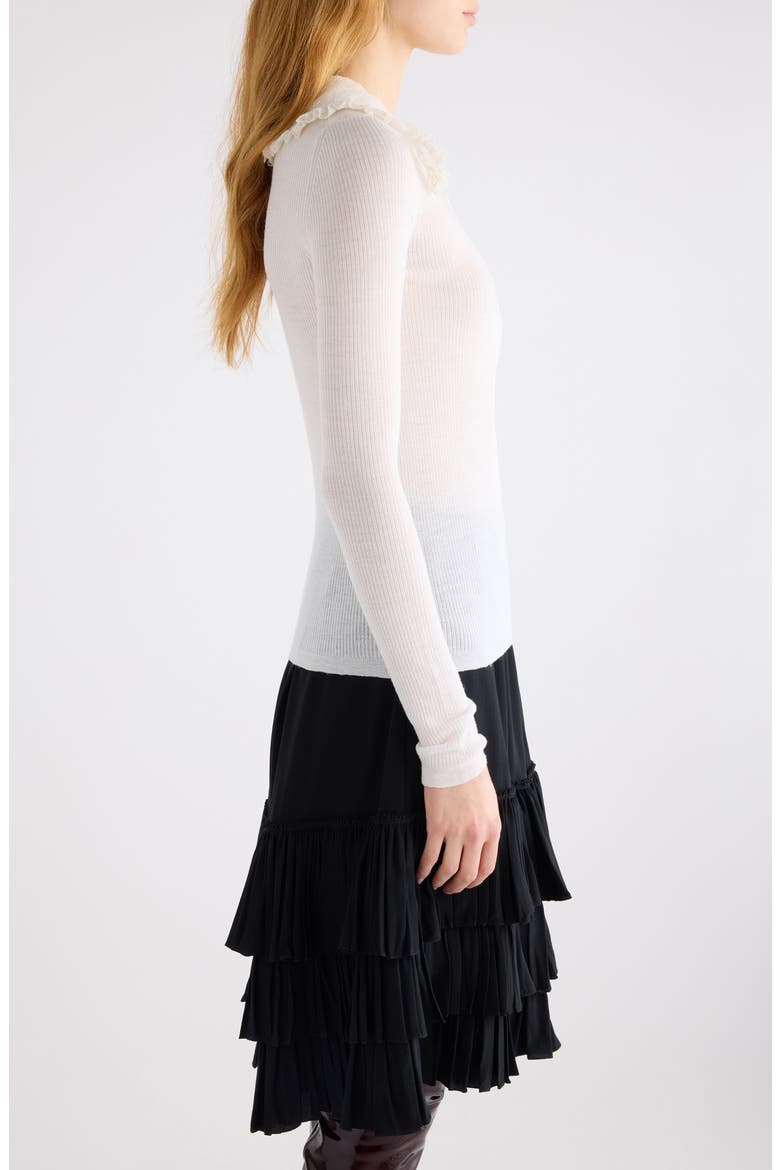 Superfine Wool Rib Polo, Alternate, color, ICONIC MILK