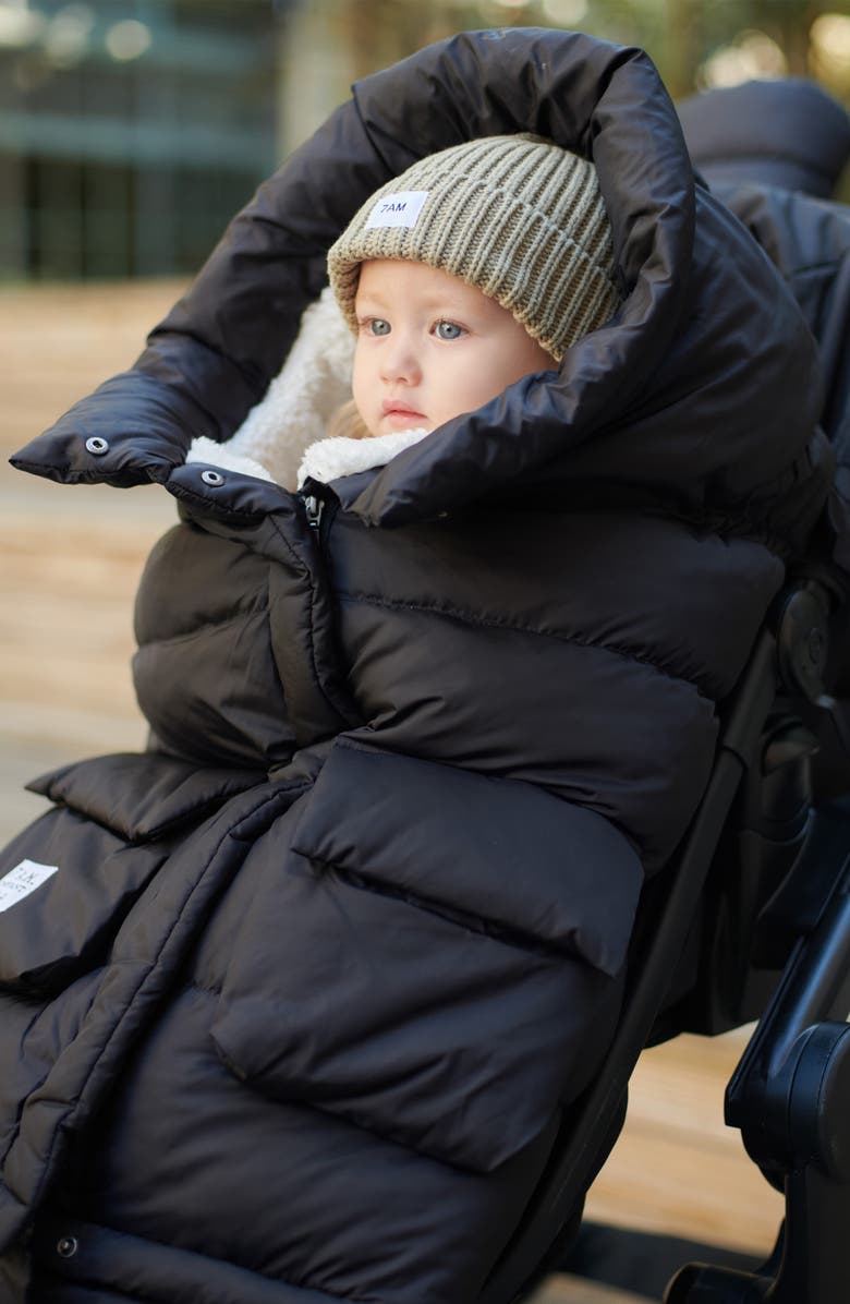 7 A.M. Enfant 212 evolution<sup>®</sup> Extendable Stroller & Car Seat Waterproof Footmuff, Alternate, color, Black