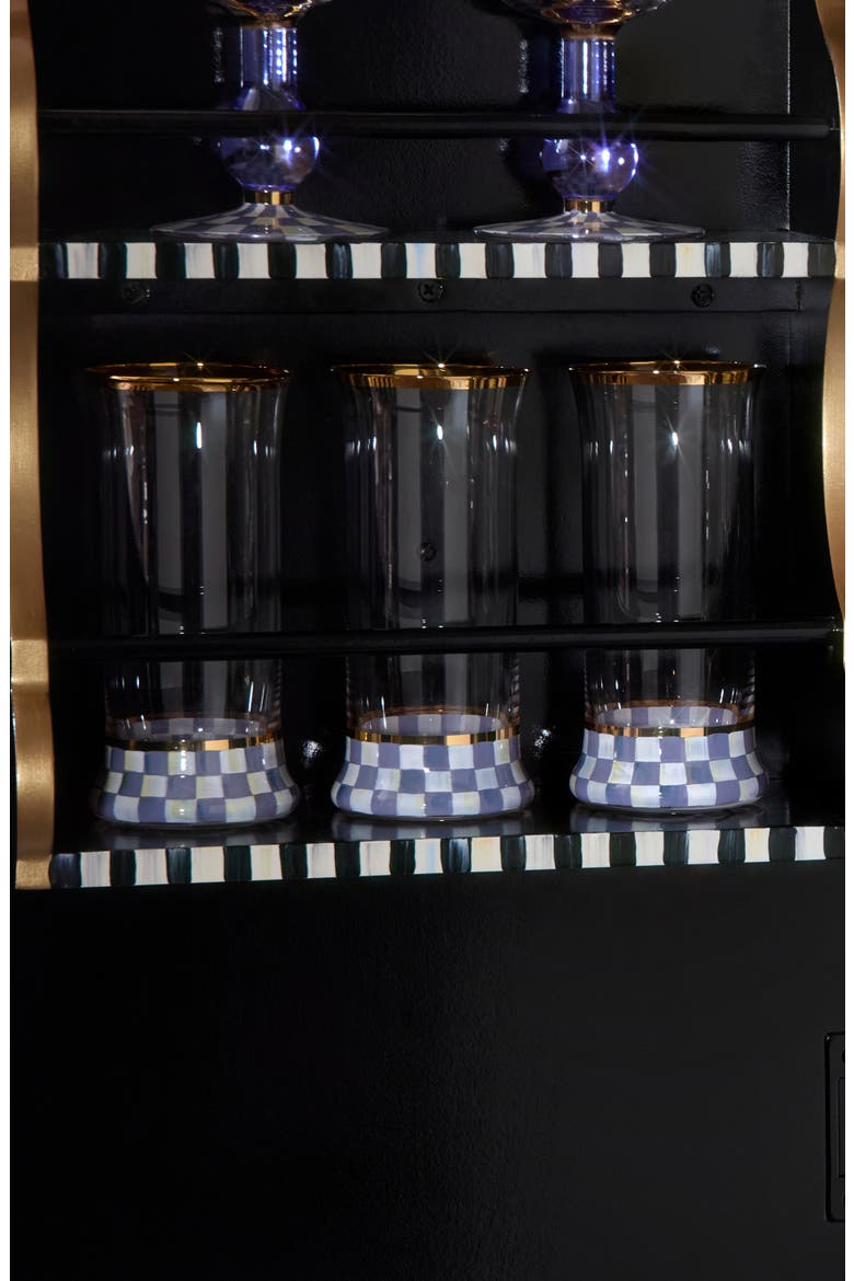 Violet Check Set of 2 Highball Glasses, Alternate, color, VIOLET