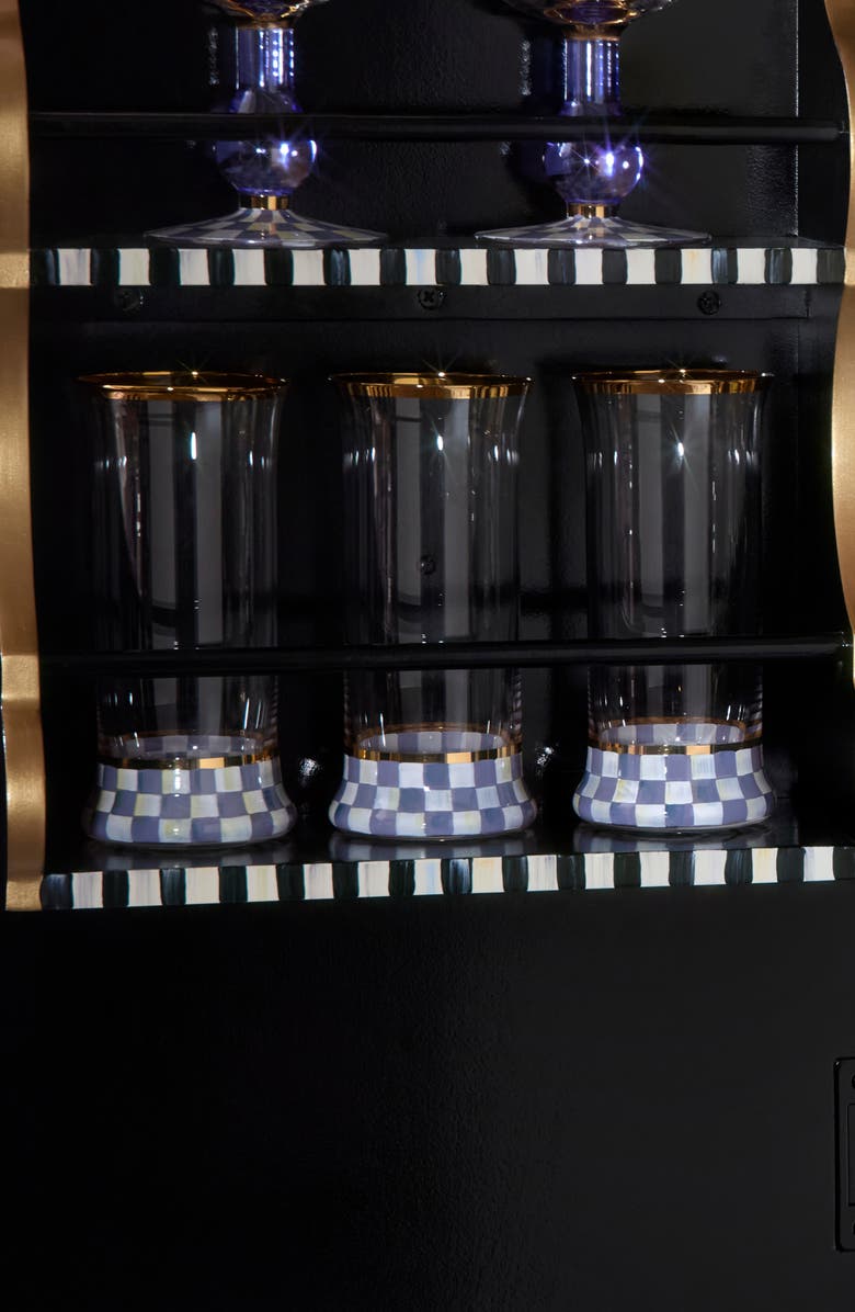 MACKENZIE CHILDS Violet Check Set of 2 Highball Glasses, Alternate, color, Violet