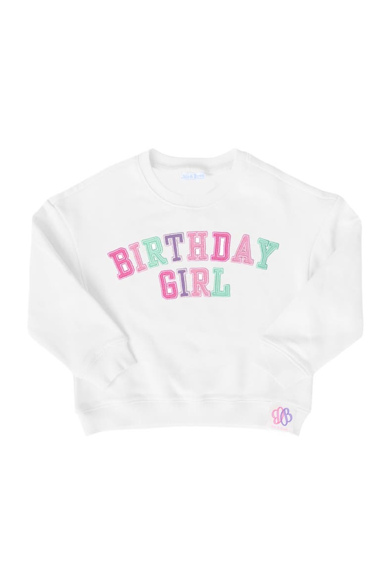 Birthday Girl Sweatshirt, Main, color, White/Pink