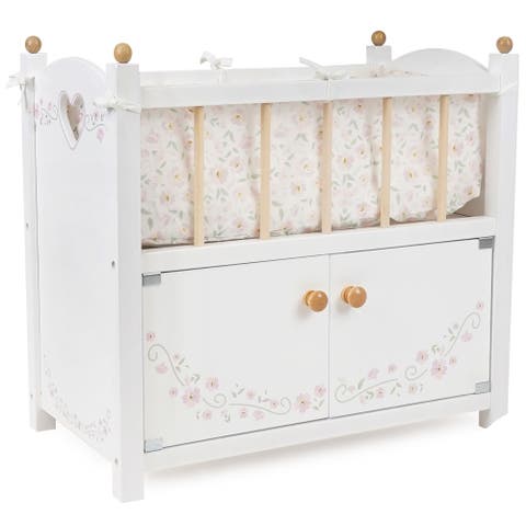 Little Flora 2 in 1 Wooden Doll Cabinet Bed