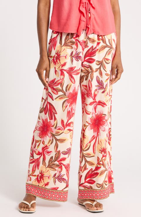Floral Wide Leg Pants