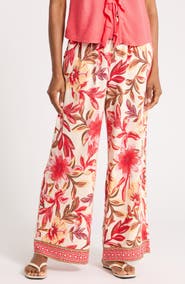 Ellen Tracy Floral Wide Leg Pants