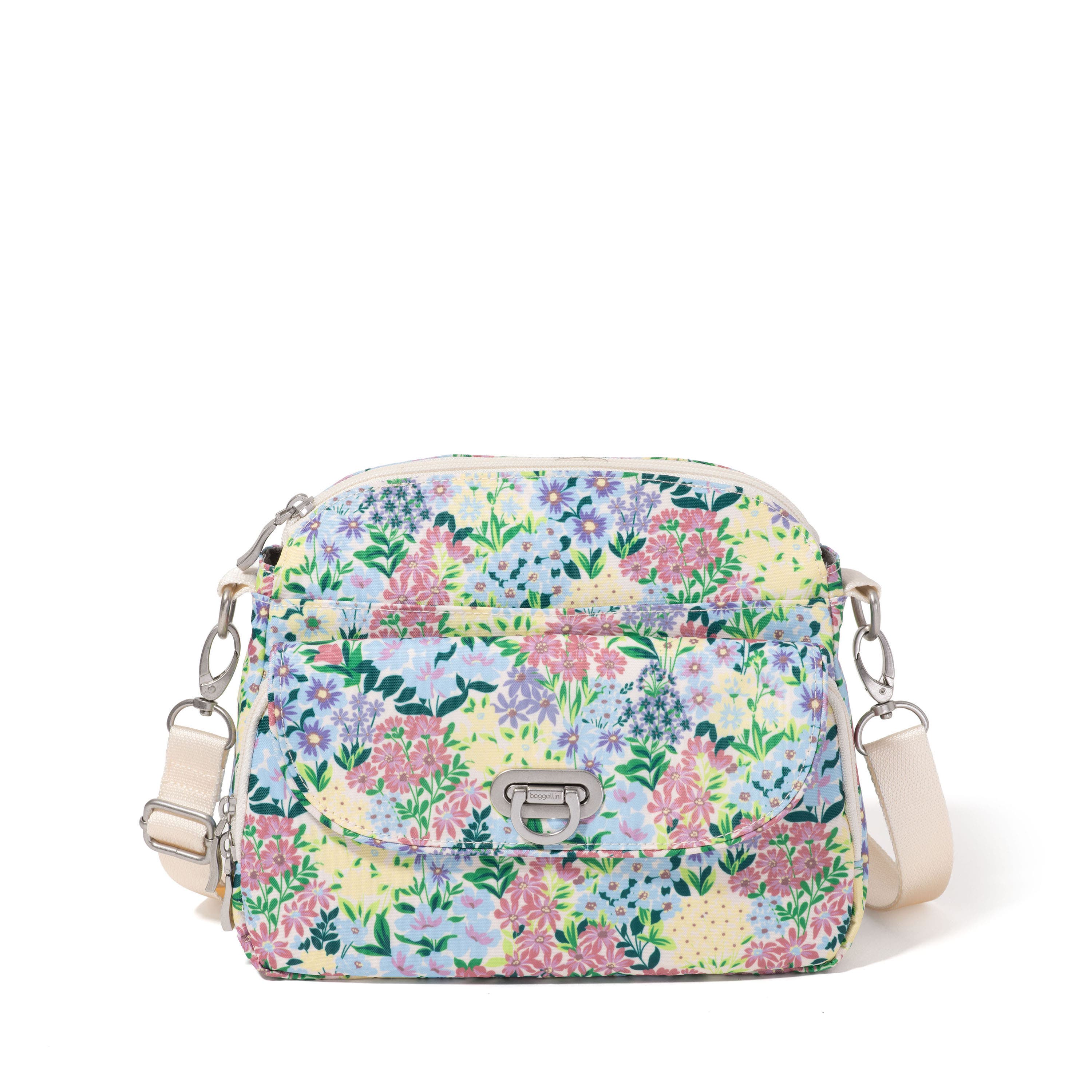 BAGGALLINI Coastal Flip Lock Crossbody Bag, Main, color, Meadow Print