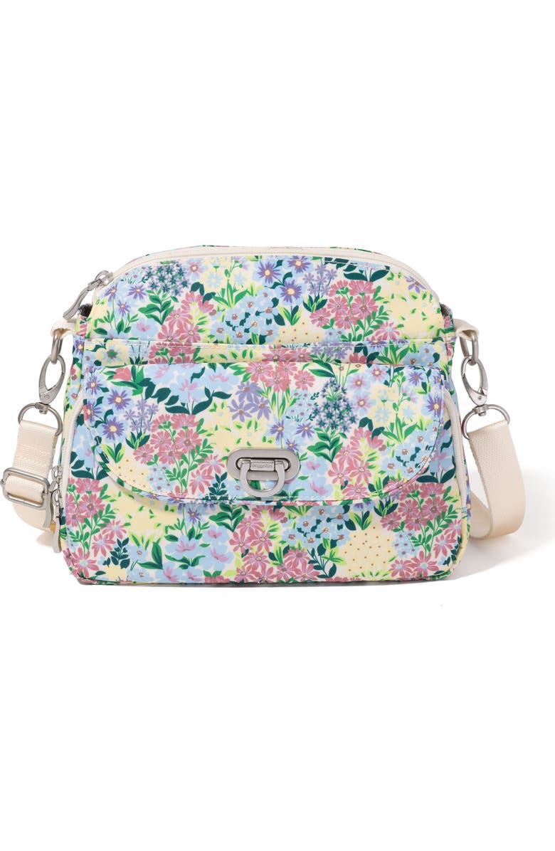 BAGGALLINI Coastal Flip Lock Crossbody Bag, Main, color, Meadow Print