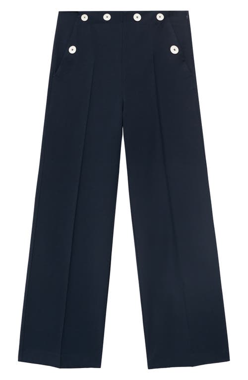 Shop Mango Contrast Button Straight Leg Pants