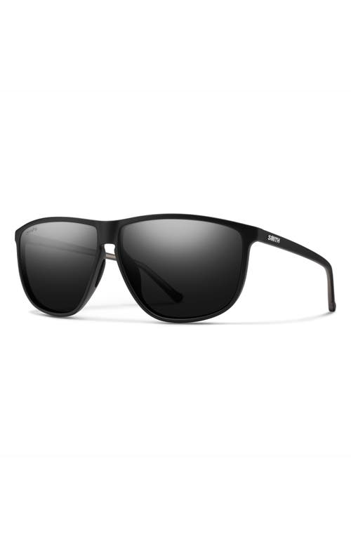 Smith Mono Lake 63m Oversize Chromapop™ Polarized Round Sunglasses In Matte Black/black