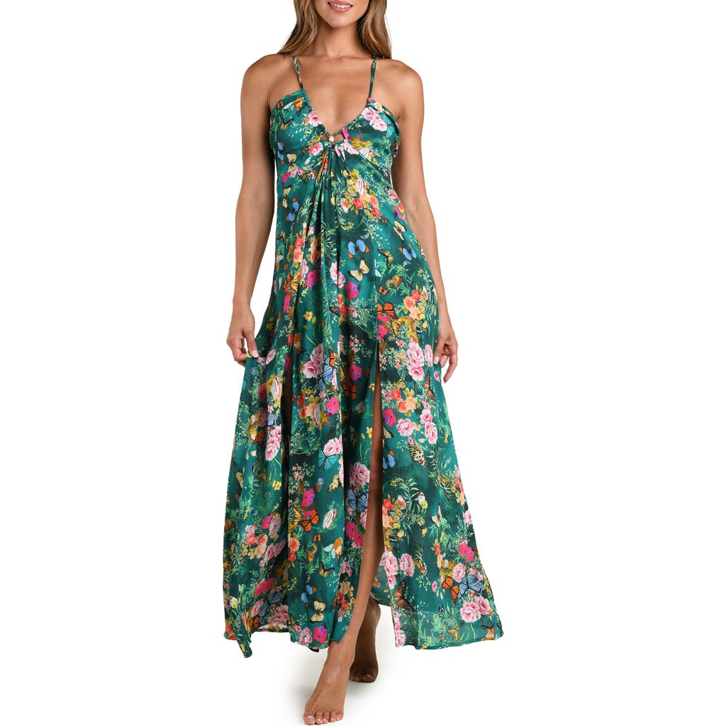 L Agence L'agence Geneva Crepe Cover-up Maxi Sundress In Multi