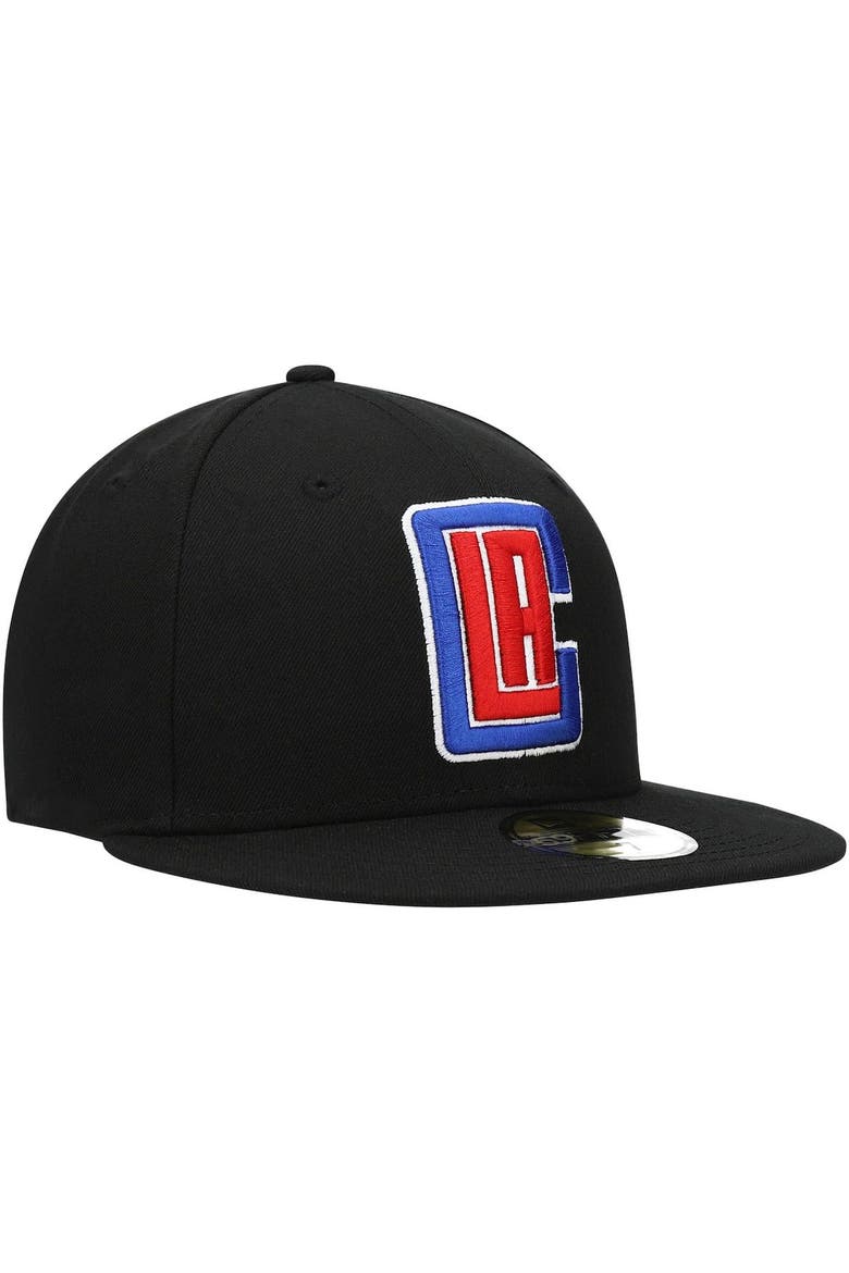 Men's New Era Black LA Clippers Pink Undervisor 59FIFTY Fitted Hat, Alternate, color, Black