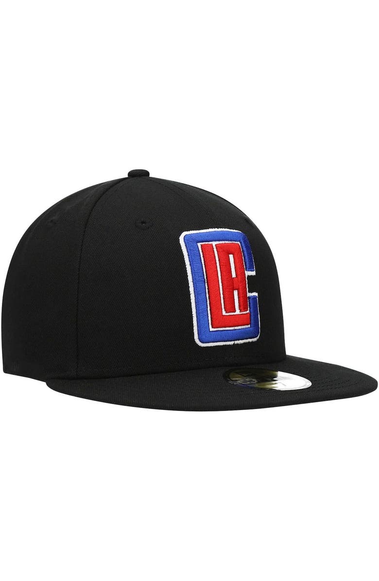 New Era Men's New Era Black LA Clippers Pink Undervisor 59FIFTY Fitted Hat, Alternate, color,