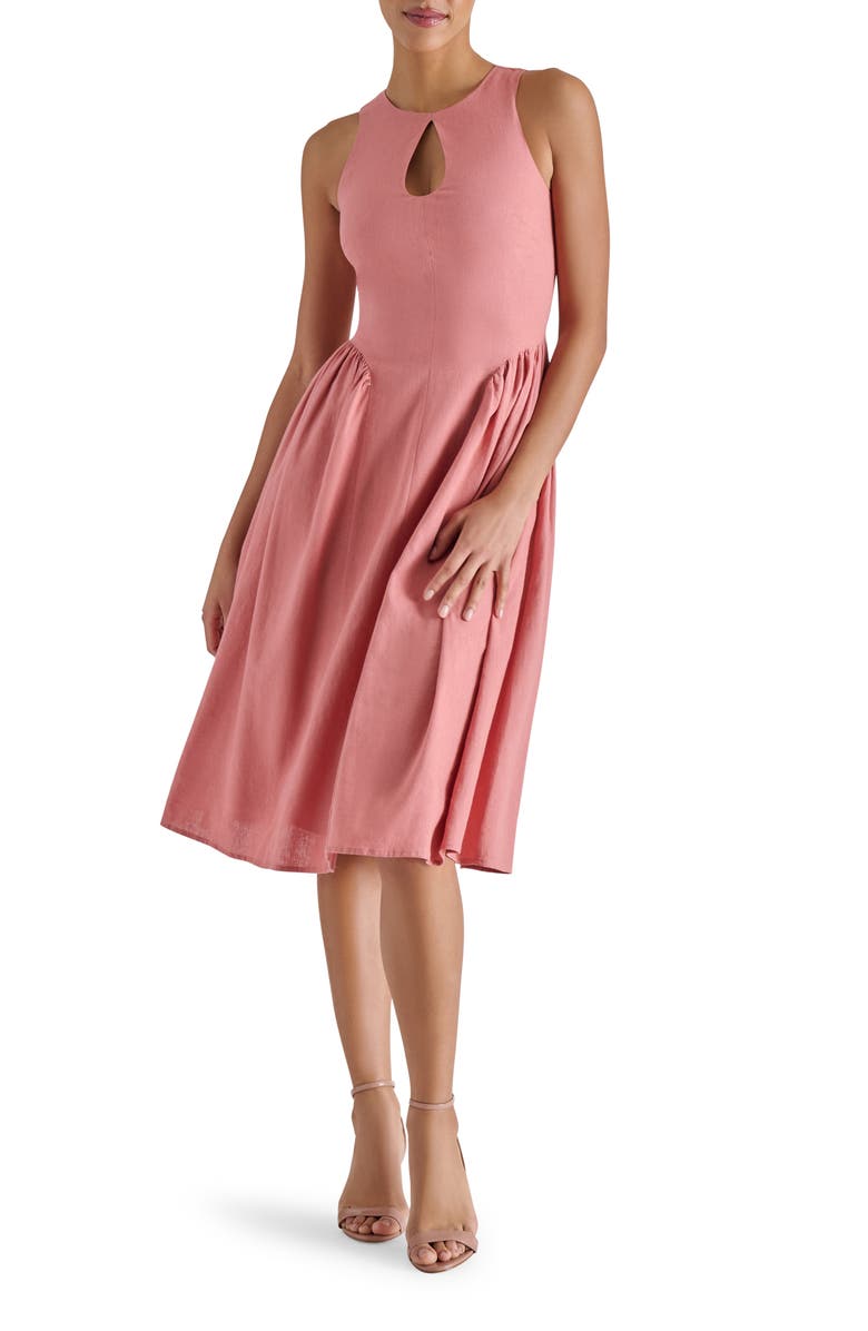 Steve Madden Everleigh Sleeveless Fit & Flare Dress, Main, color, Dusty Brick