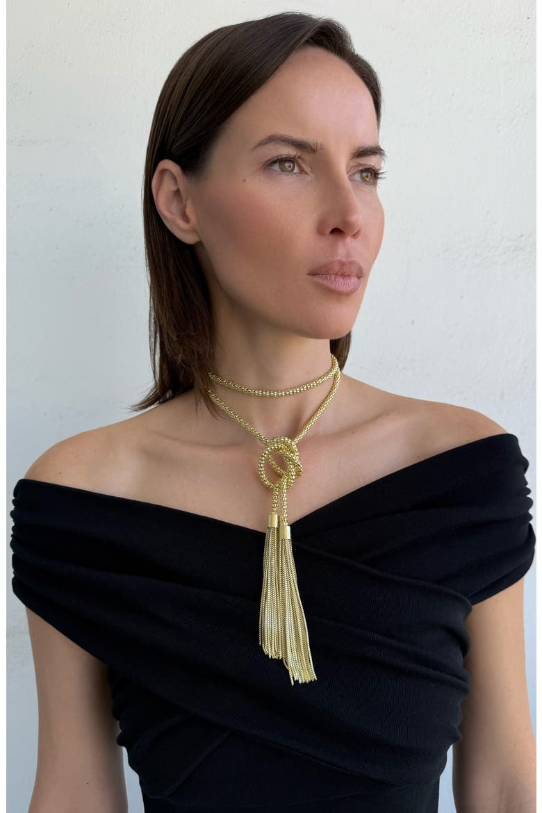 Tassel Wrap Necklace, Alternate, color, GOLD