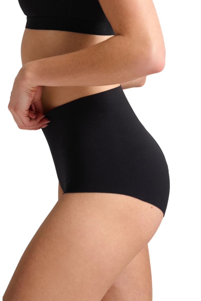 Organic Cotton No-Show High Waist Brief, Alternate, color, Black