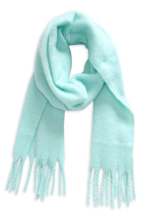 Nordstrom Brushed Fringed Scarf In Blue Aqua