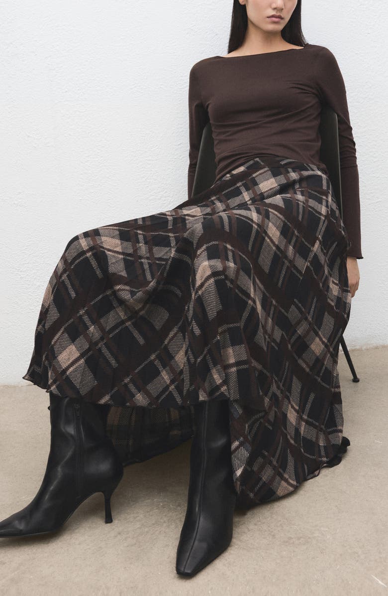 MANGO Boatneck Top, Alternate, color, Brown