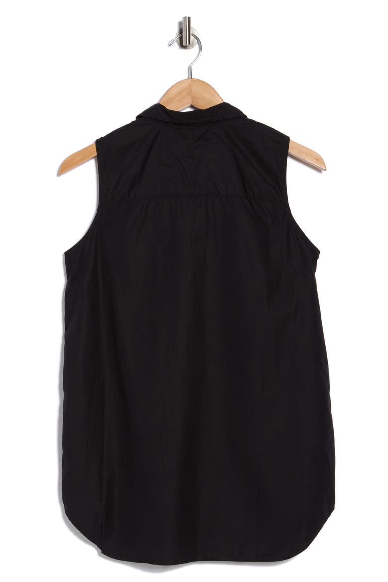 Cotton Button-Up Top, Alternate, color, BLACK SUPERLUXE