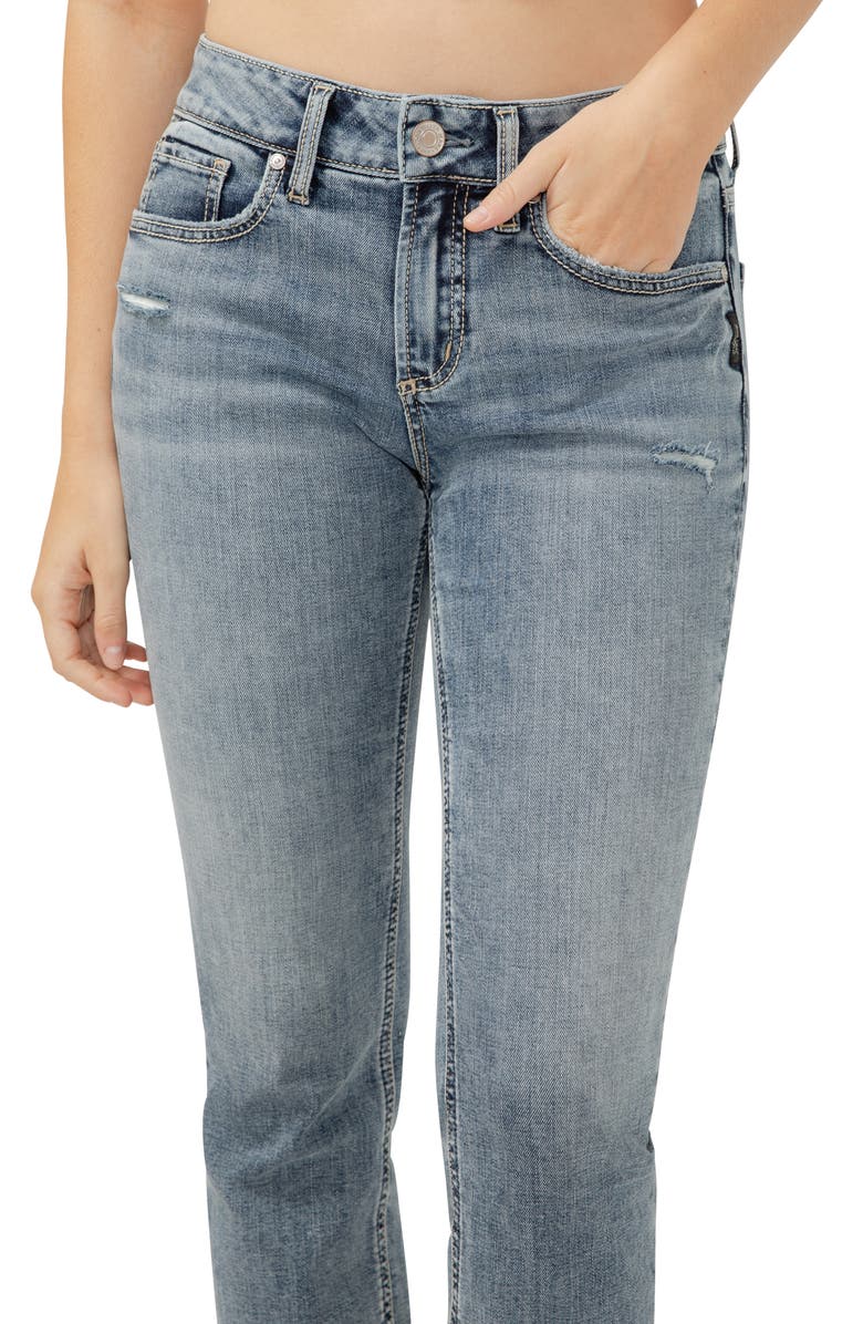 Silver Jeans Co. Suki Curvy Mid Rise Capri Jeans, Alternate, color, Indigo