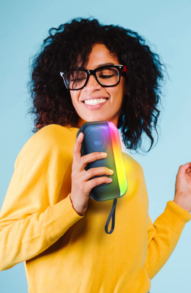 Sharper Image Pulse Glow Portable Speaker, Alternate, color, Black