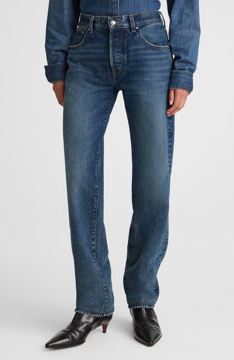 Madewell The Dean Easy Straight Leg Jeans, Main, color, Greendale Wash