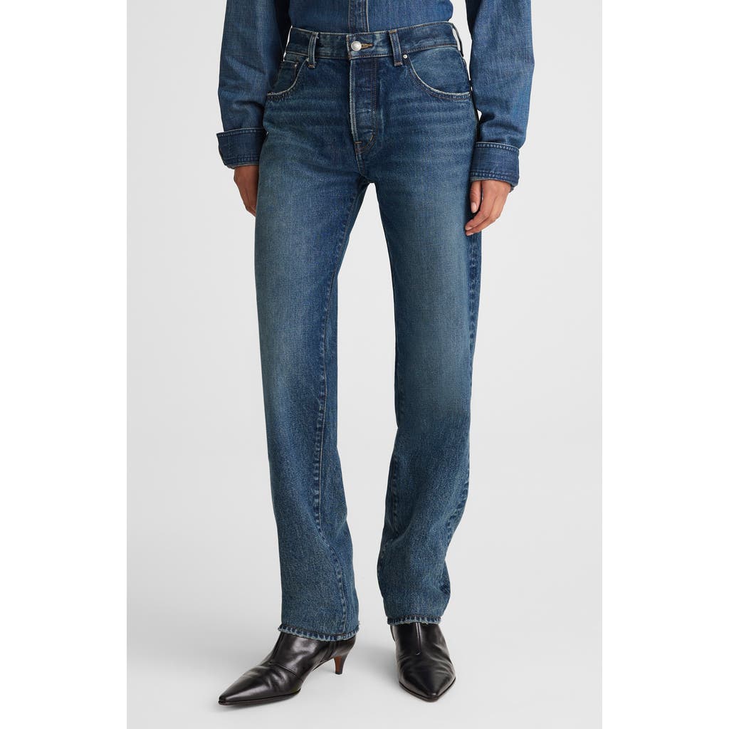 Madewell The Dean Easy Straight Leg Jeans In Blue