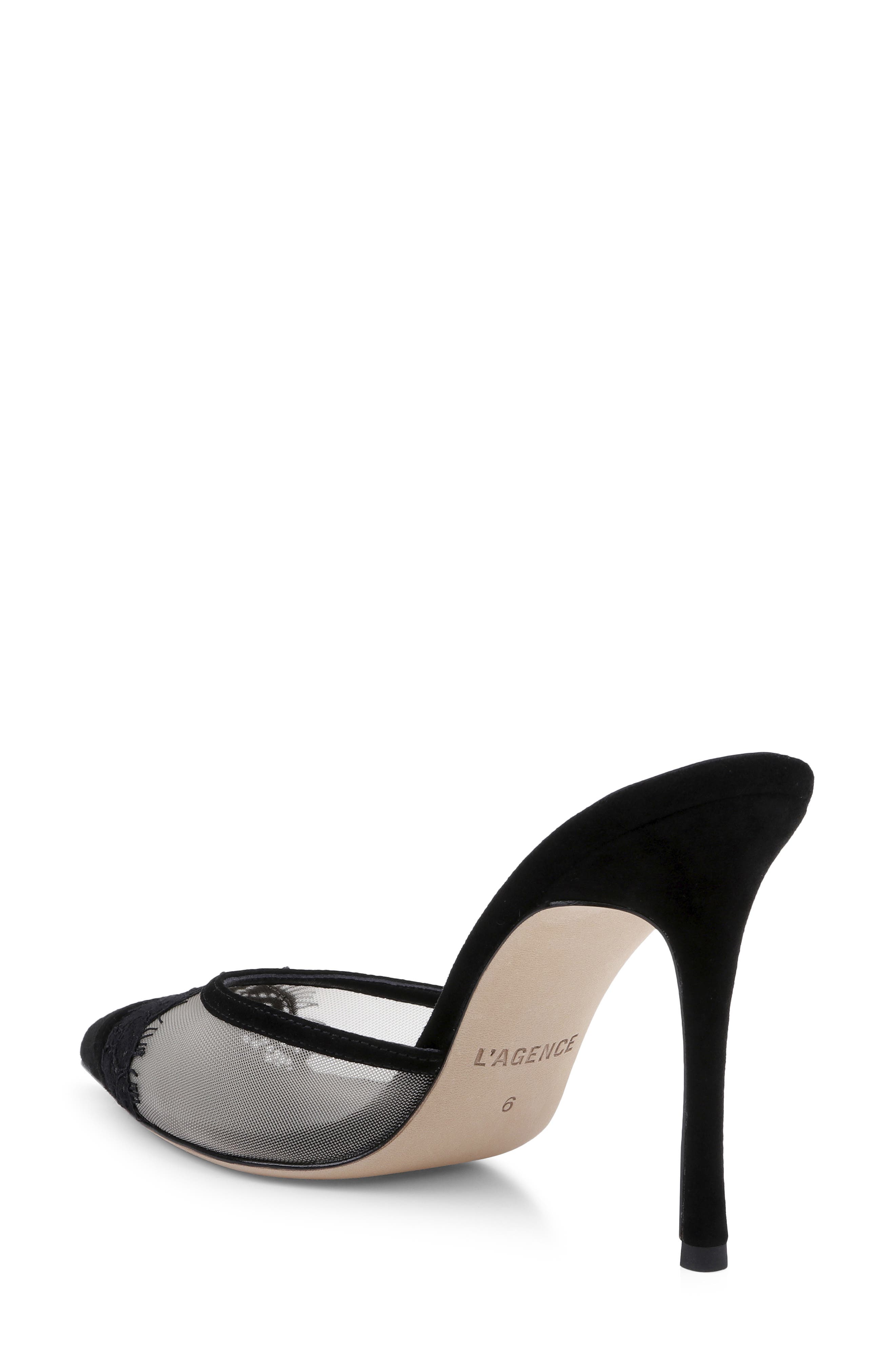 Semois Pointed Toe Mule, Alternate, color, BLACK LACE