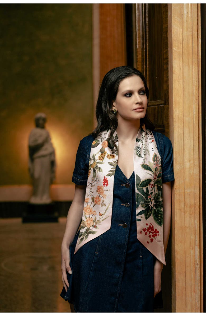 Elizabetta Ornella - Skinny Silk Scarf, Alternate, color, Pink