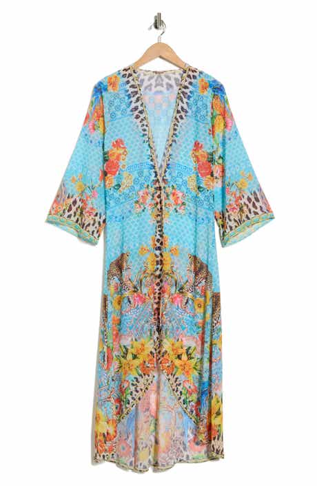 RANEES Leopard Floral Longline Duster