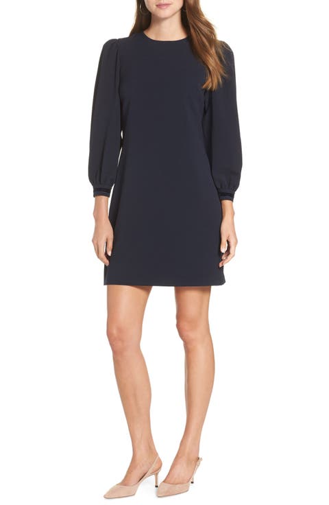 Velvet Trim Shift Dress