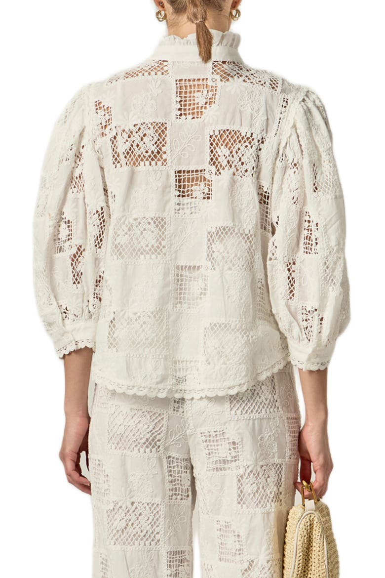 Embroidered Cotton Shirt, Alternate, color, WHITE
