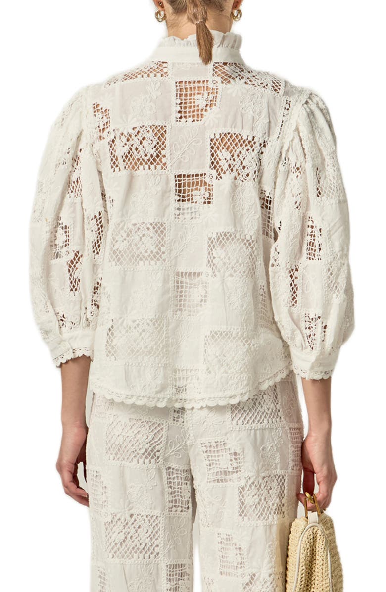 English Factory Embroidered Cotton Shirt, Alternate, color, White