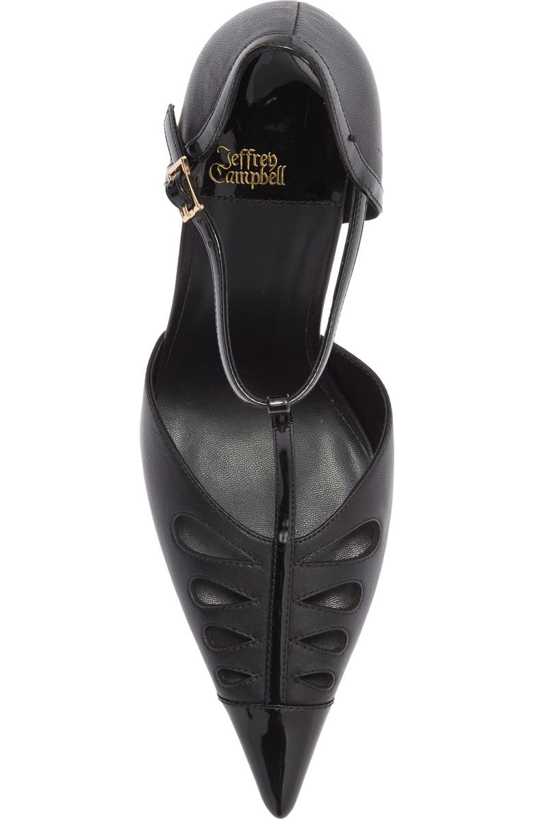 Jeffrey Campbell Nouvelle Pointed Toe Pump, Alternate, color, Black/ Black Patent