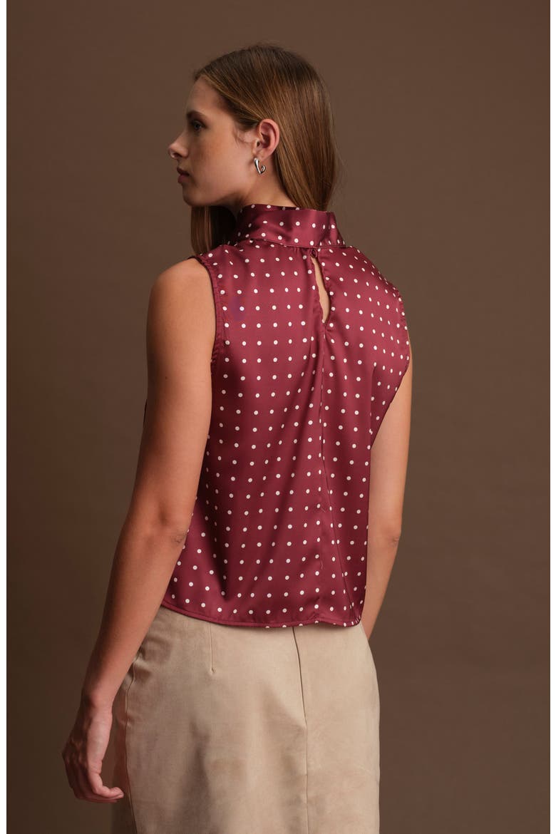 Justin Sleeveless Satin Top, Alternate, color, WINE WITH ECRU