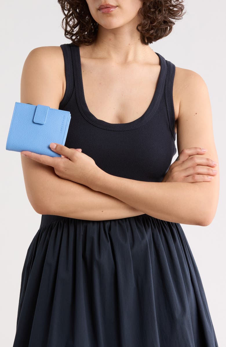 Longchamp Framed Index Wallet, Alternate, color, Cloud Blue