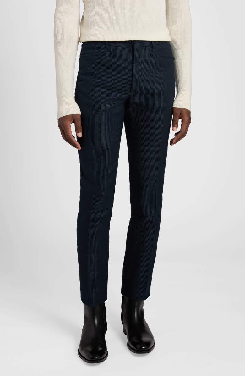 TOM FORD Cotton & Silk Twill Slim Fit Pants, Main, color, 