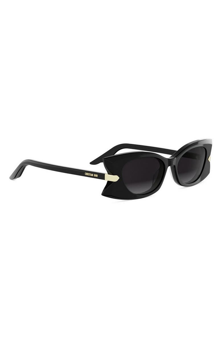 DIOR 'DiorButterfly S2I 52mm Gradient Butterfly Sunglasses, Alternate, color, Shiny Black / Gradient Smoke
