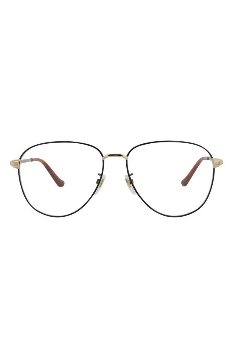 Gucci Novelty 57mm Aviator Optical Glasses, Main, color,